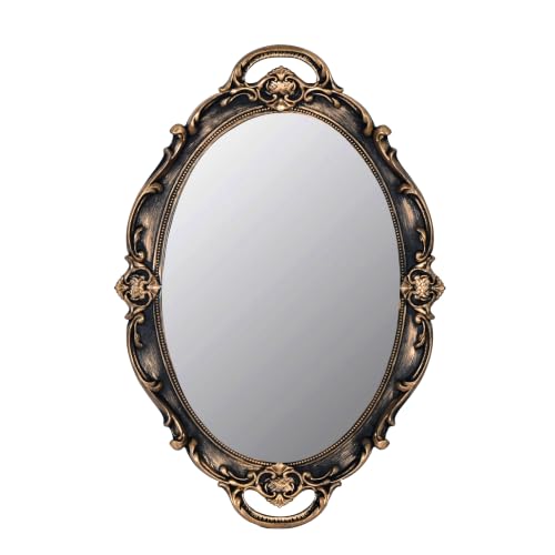 Eaoundm 14.5 x 10 inchs Smallest Vintage Hanging Mirror Brown
