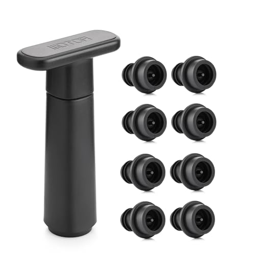 WOTOR Wein Vakuumpumpe mit 8 Stopfen, Weinflaschenverschluss, Weinkonservierer, wiederverwendbarer Weinverschluss hält Wein frisch, ideales Weinzubehör Geschenk