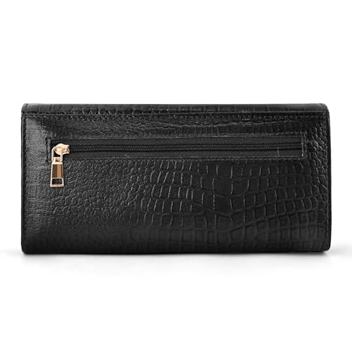 Image of HAYES LONDON Ladies Purse, Pure Leather Wallet, Gifts for Women, RFID Blocking Bi-Fold Clutch (Empress Black)