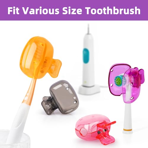 6 pack toothbrush covers portable toothbrush protector coverings clips tooth brush storage head cover cap tooth brush covers for kids bathroom home travel tooth brush case