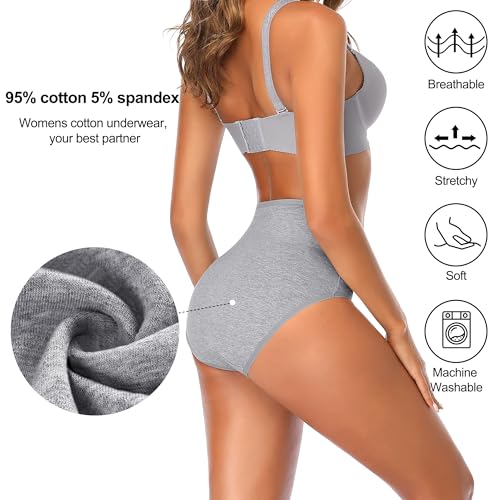 High Waisted Postpartum Underwear Slight Tummy Control Underwear Soft Full Coverage Cotton Panties Multipack3