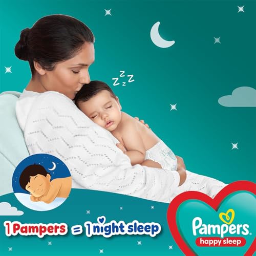 Image of Pampers Happy Sleep Diaper| Pant Style Diaper Medium Size, 30 count | Overnight Protection with upto 10 hrs absorption(30 Count, Pack of 2)