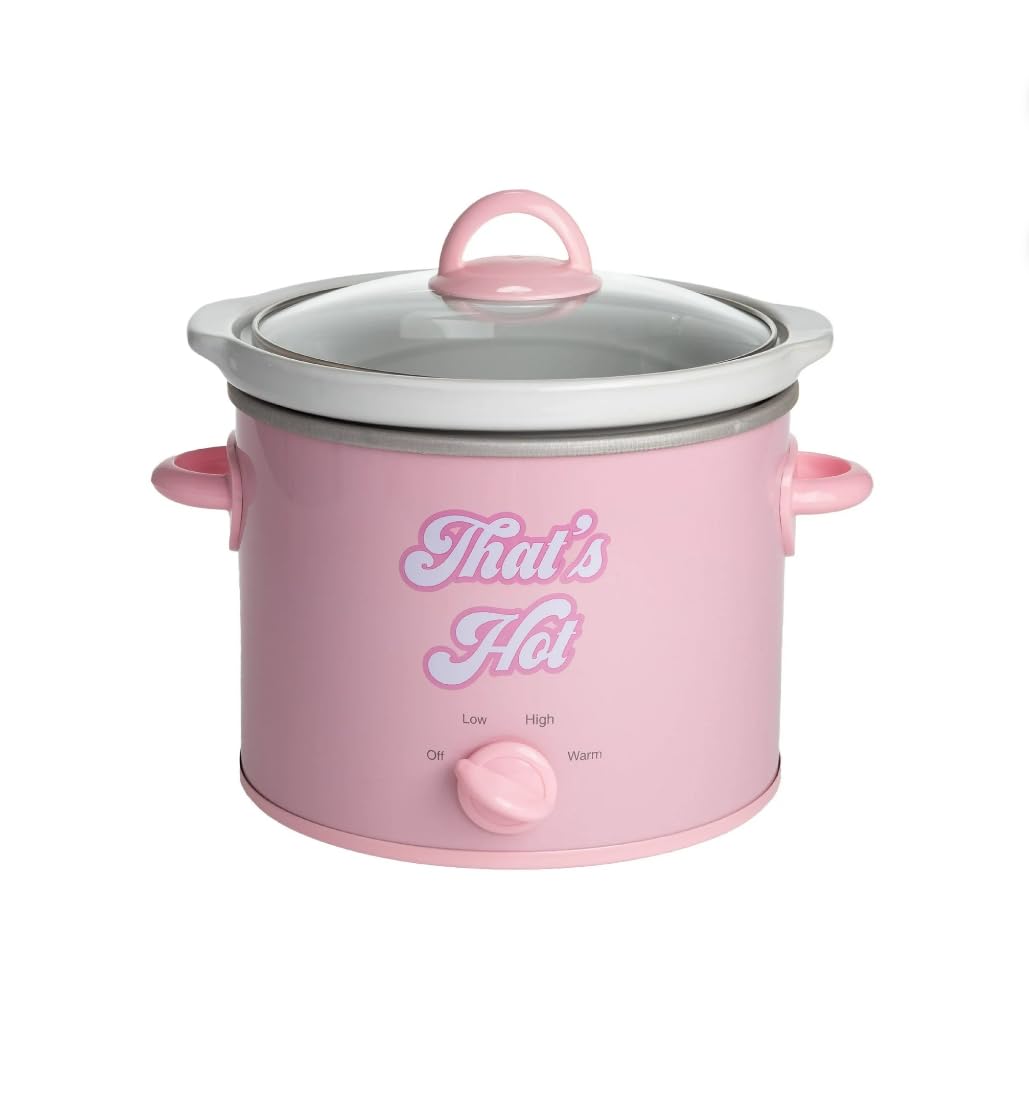 Collector Retro Pink Slow Cooker 3 5 Qt Manual Control Dishwasher-Safe Ceramic Pot PINK