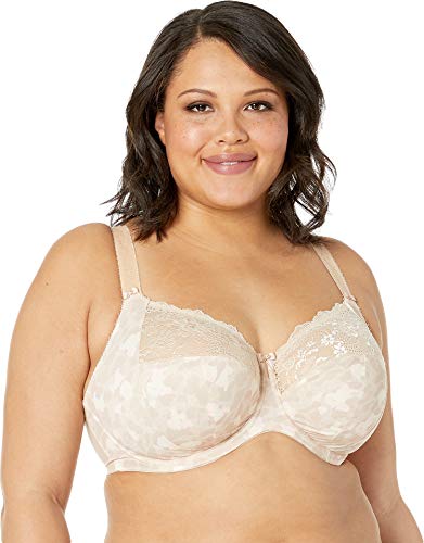 Elomi Women's Plus Size Morgan Banded Underwire Stretch Lace Bra, Toasted Almond, 36F