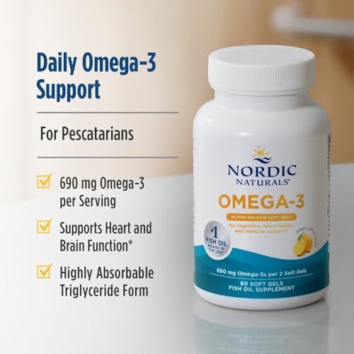 Nordic Naturals Omega-3 in Fish Gelatin, Lemon Flavor - 60 Fish Gels - 690 mg Omega-3 - Fish Oil - EPA & DHA - Immune Support, Brain & Heart Health, Optimal Wellness - Non-GMO - 30 Servings - image 3