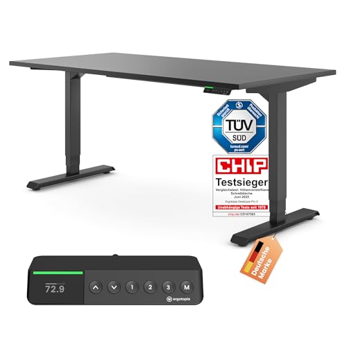 Ergotopia Desktopia Pro X Elektrisch höhenverstellbarer Schreibtisch, Ergonomischer Stehtisch für...