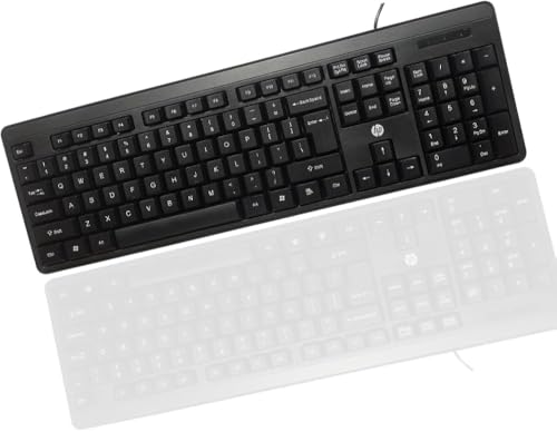 Image of HP K100 USB Wired Keyboard | Full Size Keyboard with USB Connectivity | Comfortable Typing | Compatible with Windows PC /Desktop /Laptop | Model 7J4H1AA#ACJ
