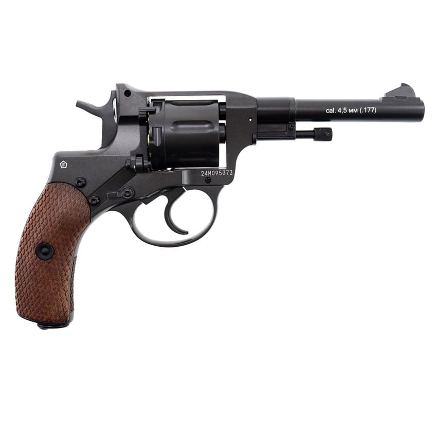 Pistola de balines Revólver Borner NGT Negra 4,5mm Pack con balines BB's, maletín y cargadores