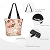 LRHCNZDCP Tea Cups with Roses Romantic Shabby Printed Shopping Bag Tote Bag Large Shoulder Bag Lightweight Handbag Women Laptop Bags for Work Travel Shopping #5