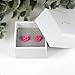 Pretty Smart 9mm Small Rose Studs Hypoallergenic Plastic Post Earrings Metal Sensitive Ears (Bright Pink)
