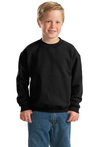 Gildan 18000B Youth Fleece Crew Sweatshirt - Black - XS4