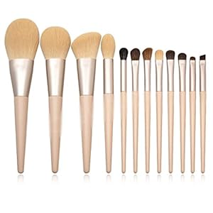 12 Wooden Handle Makeup Brush Set Powder Brush Shadow Eyebrow Brush Makeup Tool