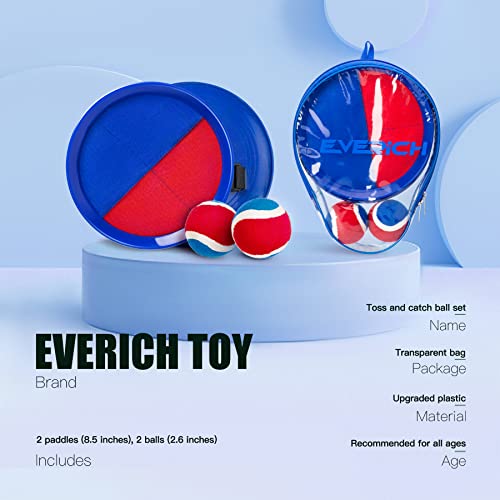 Image of EVERICH TOY Toss and Catch Ball Game Set, Upgraded Sticky Paddle Ball Set for Kids & Toddlers, Sturdy & Water-Resistant Outdoor Backyard Beach Pool Toy, Birthday Gift for Boys Girls Ages 3-12