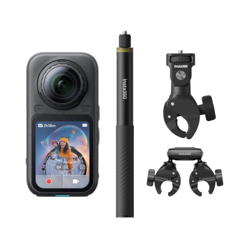 Image of Insta360 X6 Motorcycle Bundle - 8K 360 Camera with 1 /1.1'' Sensors | Action Camera, Dual Custom Square 1 /1.1 inch Sensors, Triple AI Chip, Replaceable Lens 2.0, 140 Minutes 8K Video