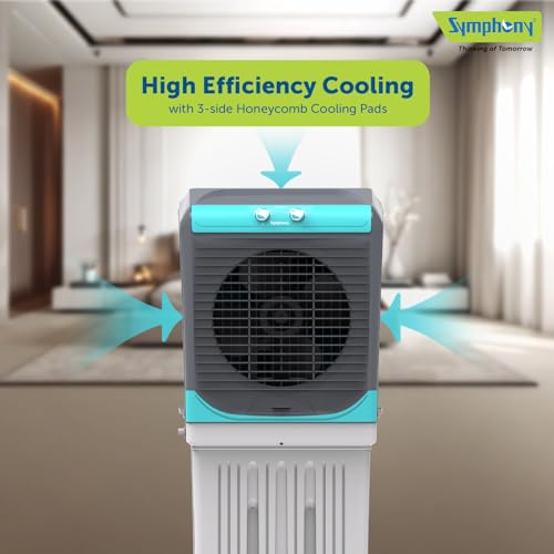 Image of Symphony Maxwind 120EX Desert Air Cooler | Powerful Exhaust Fan | 3-Side Honeycomb Cooling Pads | CFD Technology | Energy-Efficient Cooling | Easy-Fill Tank | 1 Year Warranty