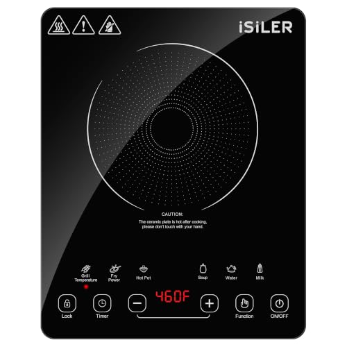 Image of 1800W Portable Induction Cooktop, 8 Inch Heating Plate, Touch Control