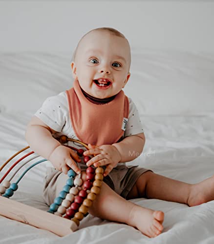 Meerdif 100% Organic Cotton Neutral Solid 10-Pack Baby Drool Bandana Bibs For Boys And Girls, Unisex Plain Colors For Teething And Drooling. #TOP1