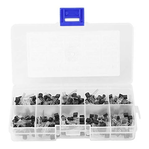 200 Stücke 10 Werte NPN PNP Transistor, Leistungstransistor DIY Sortiment Kit BC327 BC337 BC517 BC547 BC548 BC549 BC550 BC556 BC557 BC558 mit transparentem Box Cover