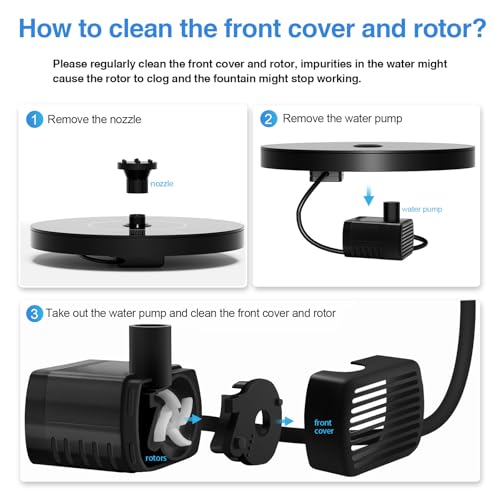image for AUTGA Solar Fountain, Floating Solar Powered Water Fountain Pump for B