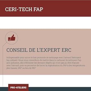 ERC - [Ceri-Tech FAP universelle | Additif catalyseur pour moteur Diesel | Abaisse la température de combustion | Préventif & Curatif | Prolonge la durée de vie du turbo | 3L