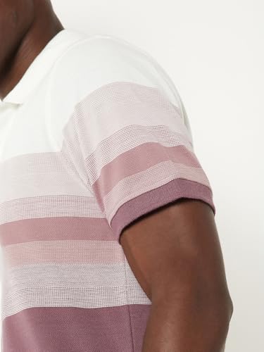 Image of Max Men's Half Sleeves Regular Fit Striped Polo T-Shirt