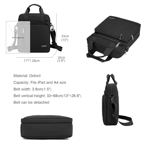 Maletín para portátil de 13 pulgadas negro impermeable miniatura 5