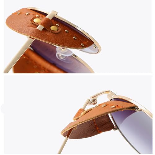 Lunettes de soleil rondes steampunk surdimensionnées à miroir