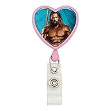 Aquaman Movie Jason Mamoa Full Costume Heart Lanyard Retractable Reel Badge ID Card Holder