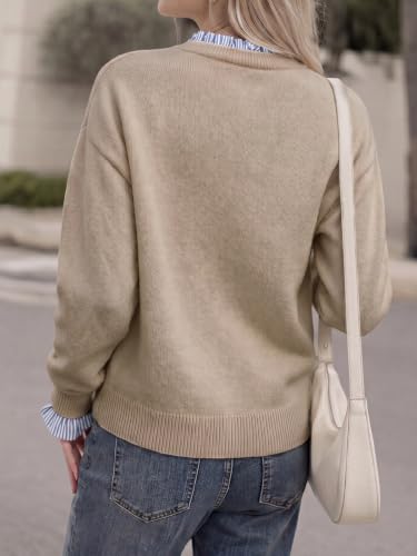 Cicy Bell Womens Long Sleeve Sweater Ruffle Crew Neck Patchwork Knit Tops — view 5
