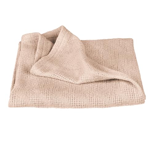 roba kocyk niemowlęcy Frosty Almond 80 x 80 cm – miękki dziany kocyk z bawełny organicznej – certyfikat GOTS & OEKO-TEX 100 – beżowy