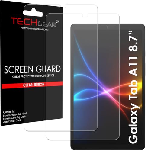TECHGEAR 2 Pack Screen Protectors for Samsung Galaxy Tab A11 8.7 (SM-X130 / SM-X135) Ultra Clear Film Guard Cover [Scratch-Resistant] [HD Transparency] [Stylus Compatible]