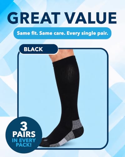 Image of Doctor's Select Bamboo Viscose Light Compression Socks for Women & Men - 3 Pairs, 8-15 mmHg Compression Socks, Knee High