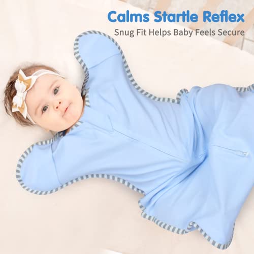 Roksuma RK-S002 Transition Swaddle, Infant Sleep Sack 0-3 Months Arms Up Swaddle 2-Way Zipper 100% Cotton Arms In/Out thumb #3