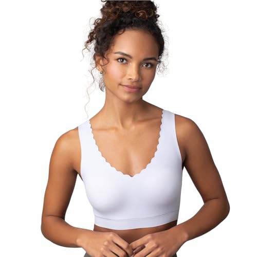 Image of Floatley Cozy Scalloped Bra Comfort Wirefree Full Coverage Seamless Bra with Embedded Pad for Women