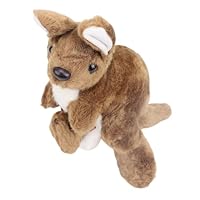 SUNGOOYUE Kangaroo Plush Toy, Mother and Baby Stuffed Animal Doll Soft Plush Comforting Toy for Kids with Adorable Pouch Decor