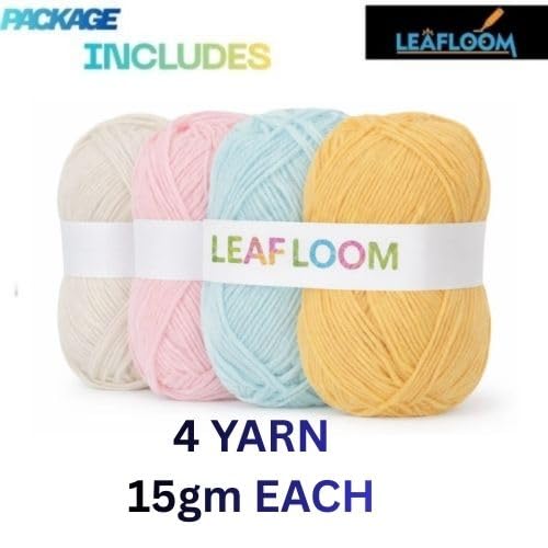 Image of Crochet Set, Premium Wool Yarn Crochet Kit for Knitting - 4 Multicolor Soft Acrylic Yarn Balls with Crochet Hook, Tapestry Needles & Stitch Markers | DIY Craft Yarn for Beginners & Professionals (15g x 4)