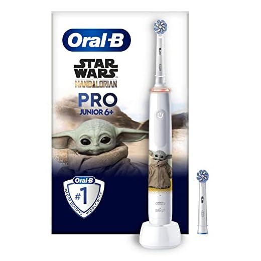 Oral-B Pro Junior Cepillo De Dientes Eléctrico, 1 Mango De Star Wars, 2 Cabezales, Diseñado Por Braun, Apto Para Niños Mayores De 6 Años, Regalos Originales