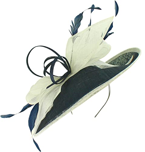 Coiffe Max and Ellie Ascot bleu marine et ivoire idéale pour un mariage élégant