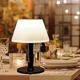 shumi Solar Table Lamp Outdoor Waterproof - 3 Way Dimmable Cordless Table Lamps, Eye-Caring LED Modern Portable Table Lamp with Pull Chain, Solar Desk Lamp for Patio Yard Garden Camping Decor (Black)