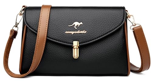 Bolso bandolera pequeño de cuero sintético para mujer