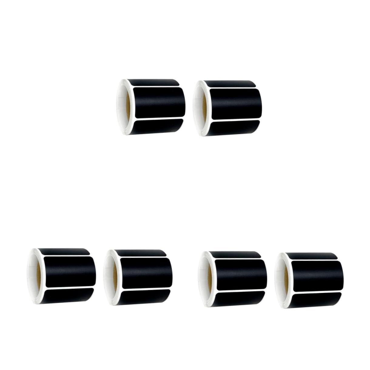 Angoily 6 Rollen Wasserfeste PVC Klebeetiketten für Gewürzgläser und Flaschen Selbstklebende Kreidetafelschilder Abwischbare Aufkleber für Küchenbehälter und Vorratsorganisation