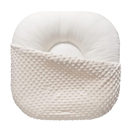 Image of Newborn Baby Lounger with Super Soft Premium Minky Dot Baby Lounger Cover, 25 x 25 x 9/6 inches Infant Floor Seat, Newborn Essentials, Ultra Comfortable, Safe for Babies (Pristine)