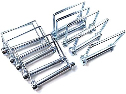 10 Pieces Wire Lock Pin, 5/16 Inch (7.84MM) Heavy Duty Safety Coupler Pin Shaft Locking Pin for Farm Trailers Wagons Lawn Garden(Square, Silver)