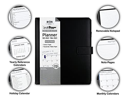 Planahead See It Bigger Monthly/Weekly Large Deluxe Planner/Organizer Premium Paper April 2023 - June 2024 9.75" X 11.75" And Suheyla Inspirational Pen “My Life Is My Message" #TOP1
