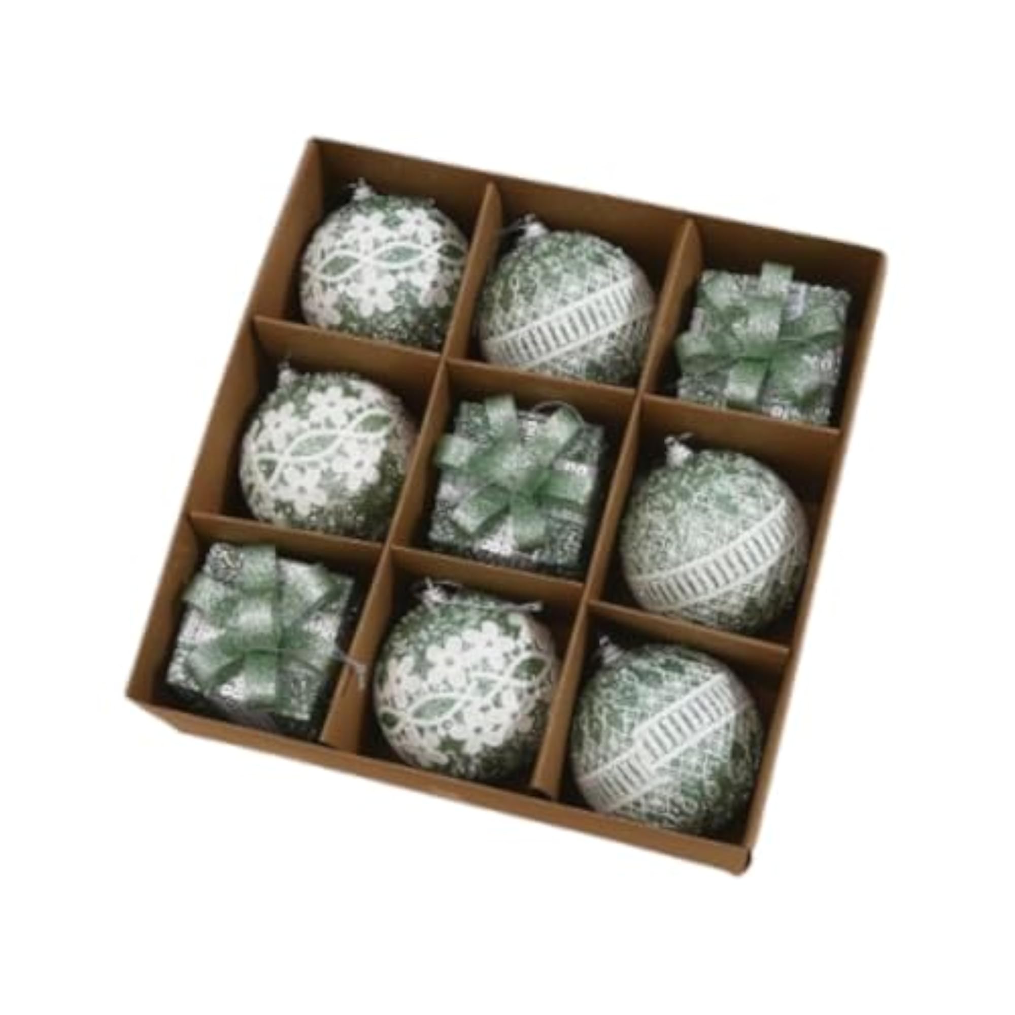 9 Pieces Christmas Ball Baubles Hanging Pendants