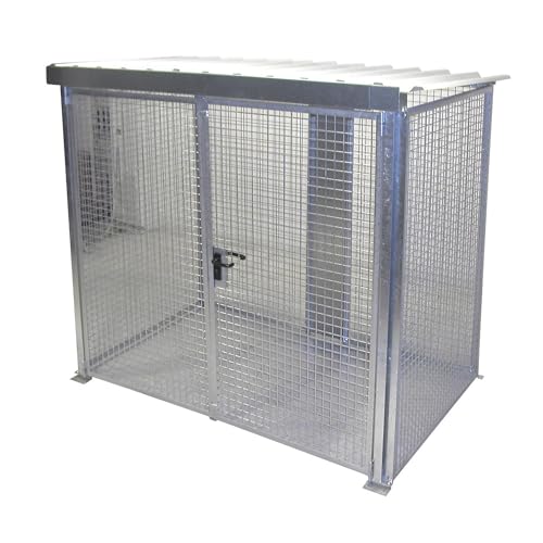 Gasflaschen-Container 2400x1500x2190 mm mit Dach und Doppelflügeltür abschließbar
