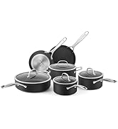 Duxtop – Conjunto de panelas antiaderentes anodizadas rígidas, 10 peças, conjunto de panelas e frigideiras, kit de alumínio...