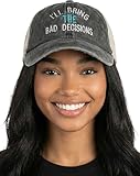 Funky Junque Cotton Mesh Back Bachelorette Trucker Hats for Bride & Bridesmaids, Girls Trip Gift - I'll Bring The - Bad Decisions