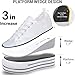 Women's Platform Sneakers 3 Inches Height Boost Canvas Hidden Heel Wedge Sneakers, Casual Height Increase Fashion Shoes for Women and Girls
