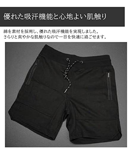 AdLife ハーフパンツ ショートパンツ スポーツウェア ブラッ
